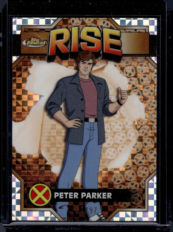 2025 Topps Finest Marvel X-Men '97 Rise Peter Parker X-Fractor /97 #19
