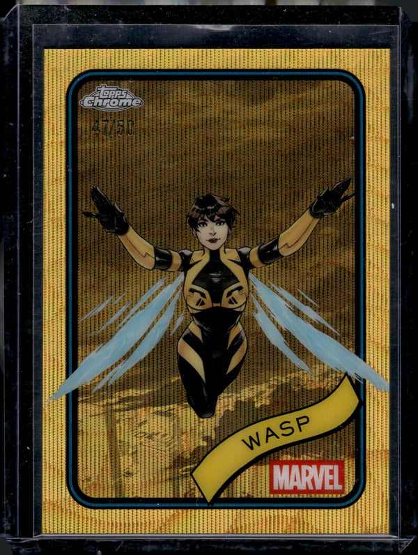 2025 Topps Chrome Marvel Wasp Gold Wave Refractor /50 #113