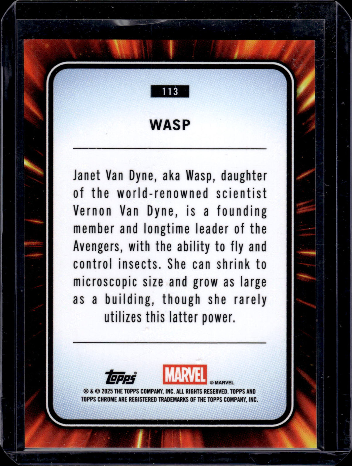 HL-P05 2025 Topps Chrome Marvel Wasp Gold Wave Refractor /50 #113