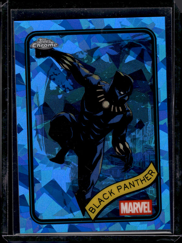 2025 Topps Chrome Marvel Black Panther Blue Sapphire Refractor #136