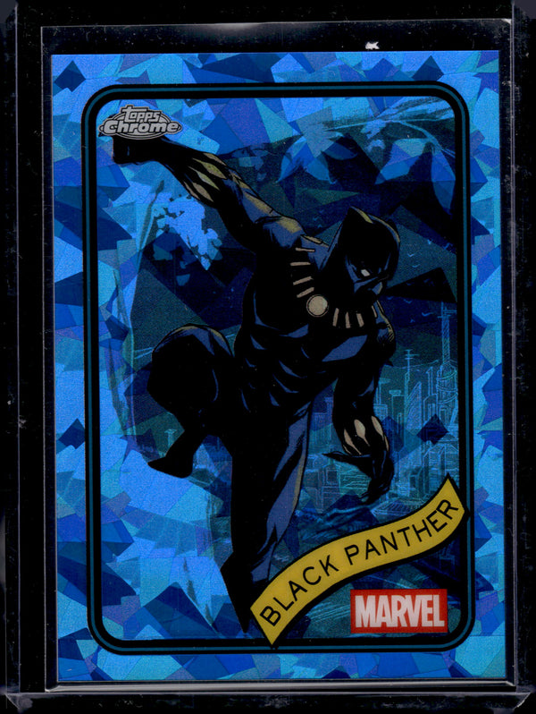 2025 Topps Chrome Marvel Black Panther Blue Sapphire Refractor #136