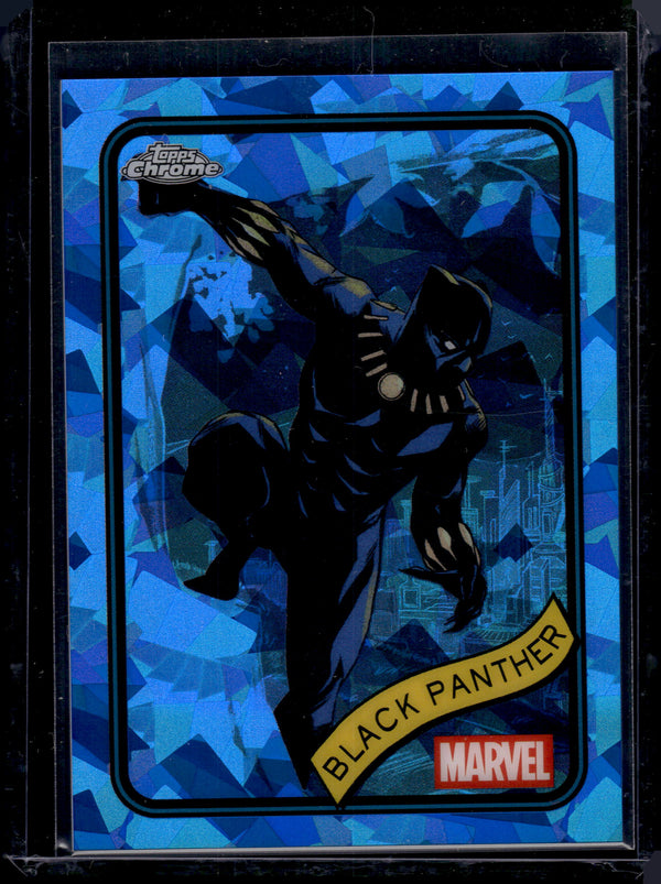 2025 Topps Chrome Marvel Black Panther Blue Sapphire Refractor #136