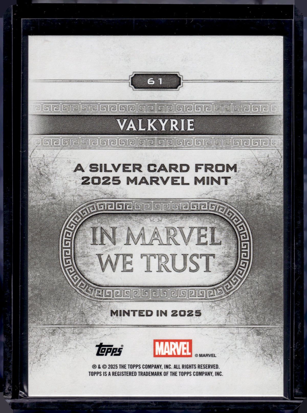 2025 Topps Marvel Mint Valkyrie Gold Foil Silver /50 #61