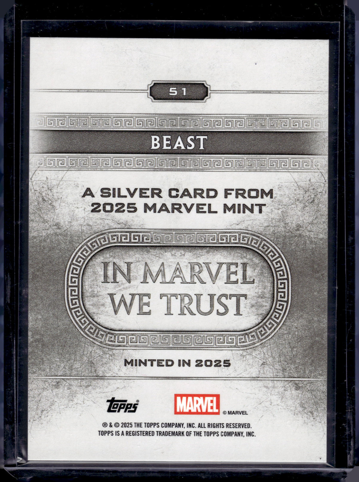 HL-P05 2025 Topps Marvel Mint Beast Green Mint Foil Silver /75 #51