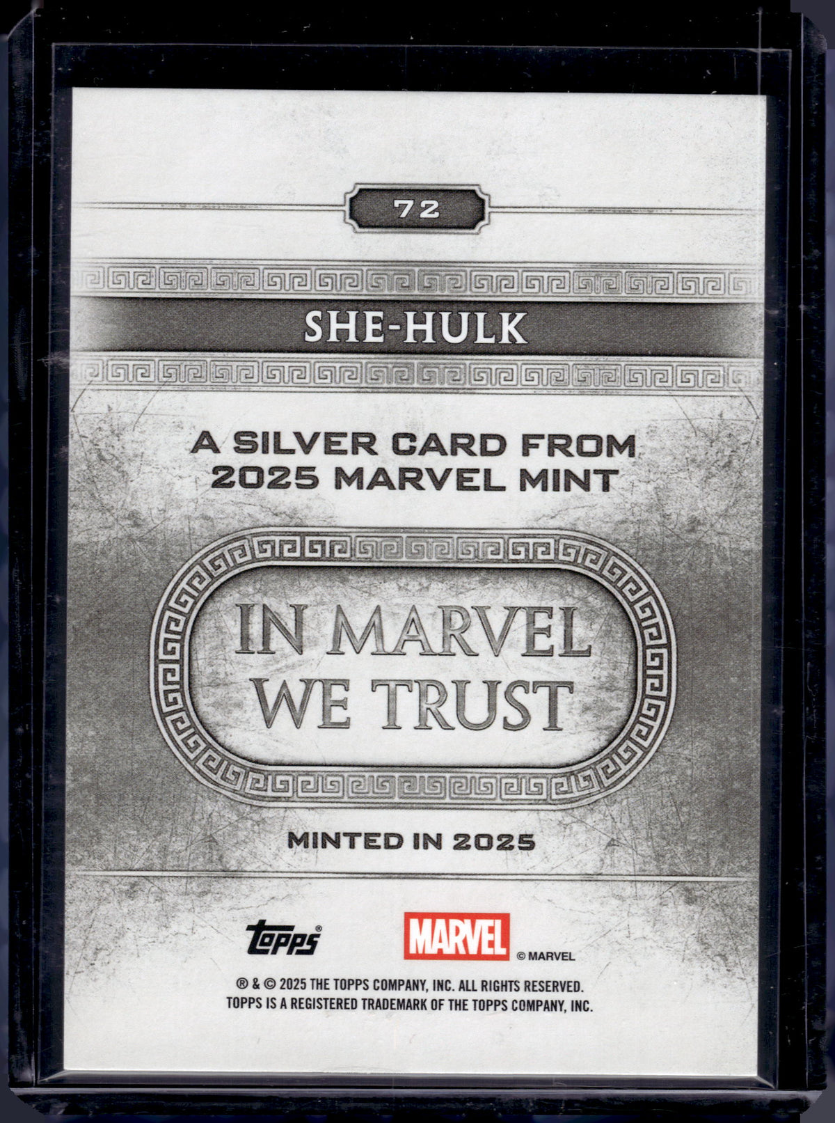 2025 Topps Marvel Mint She-Hulk Green Foil Silver /75 #72
