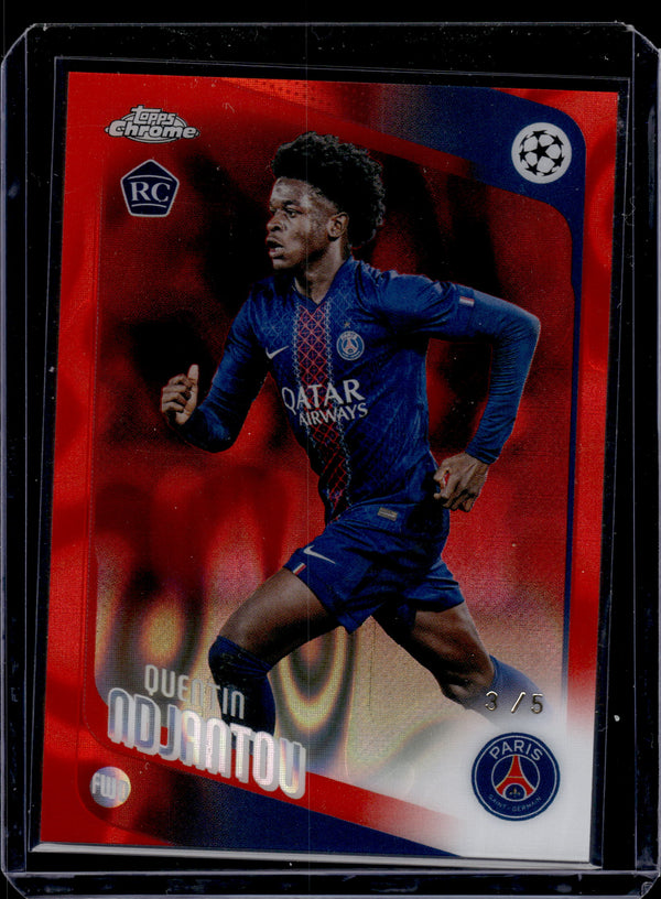 2026 Topps Chrome UEFA Champions Quentin Ndjantou #166 Red Lava /5 RC