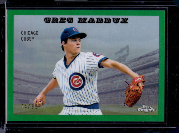 2025 Topps Chrome 1955 Topps Rails and Sails Greg Maddux #55RS-16 Green Refractor /99