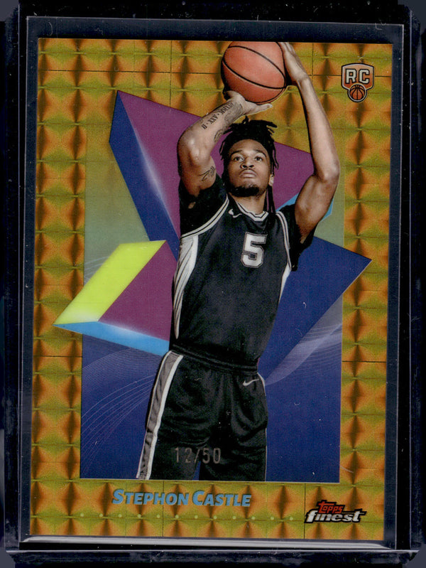 2025 Topps Finest Stephon Castle #85 Gold Geometric /50 RC