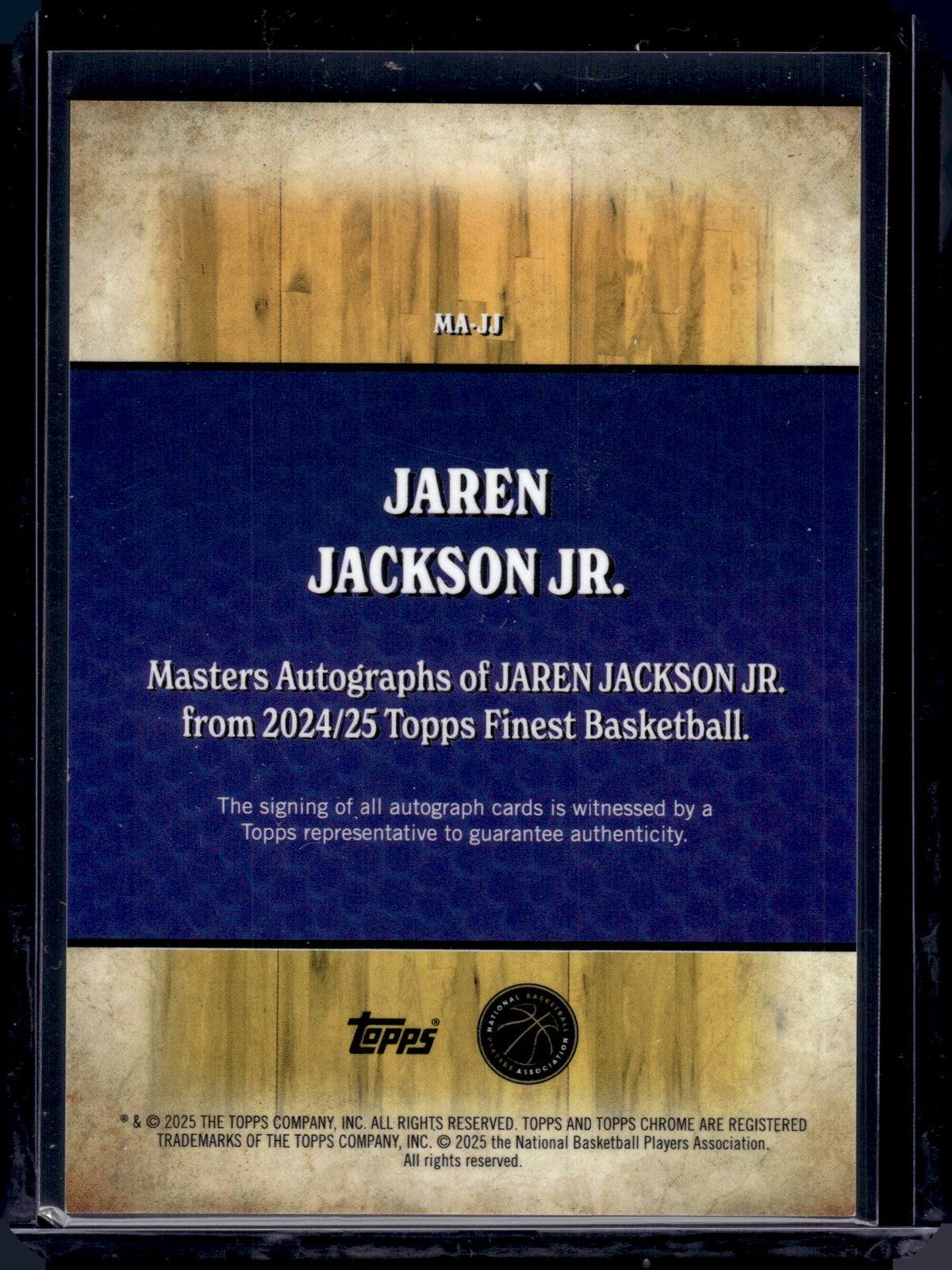 HL-INV 2025 Topps Finest Masters Autographs Jaren Jackson Jr. #MA-JJ Green /75