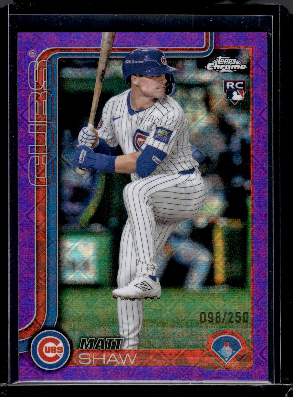 2025 Topps Chrome MLB Matt Shaw #219 Purple Logofractor /250 RC