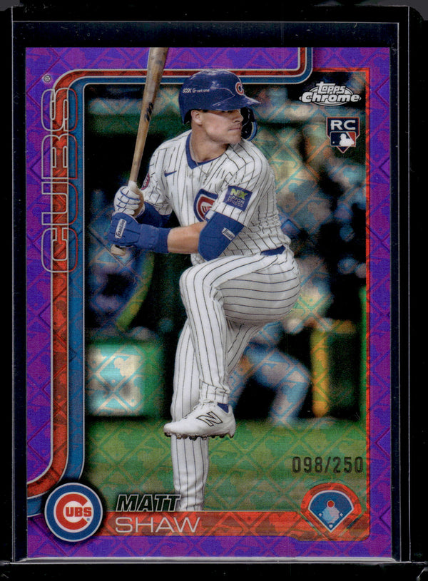 2025 Topps Chrome MLB Matt Shaw #219 Purple Logofractor /250 RC