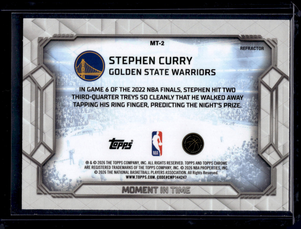 HL-INV 2026 Topps Chrome Moment in Time Stephen Curry #MT-2 Refractor