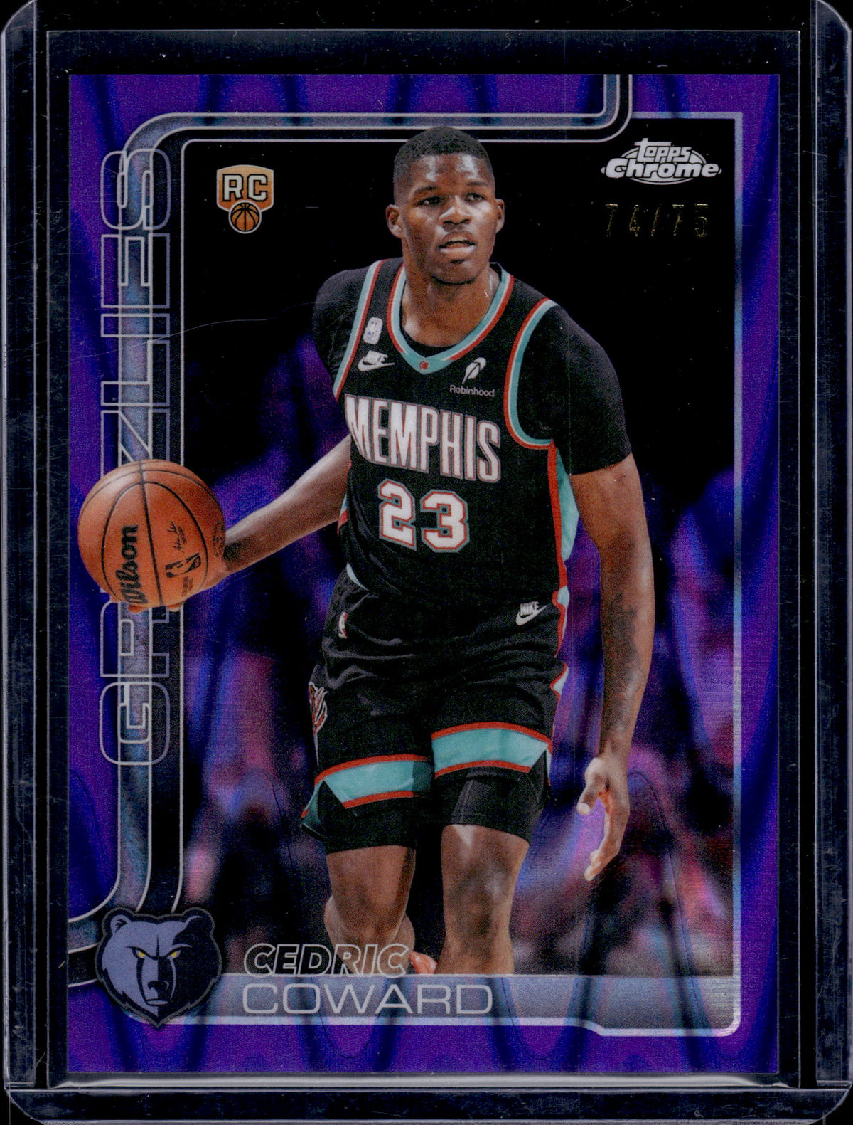 HL-INV 2026 Topps Chrome Cedric Coward #161 Purple Raywave /75 RC