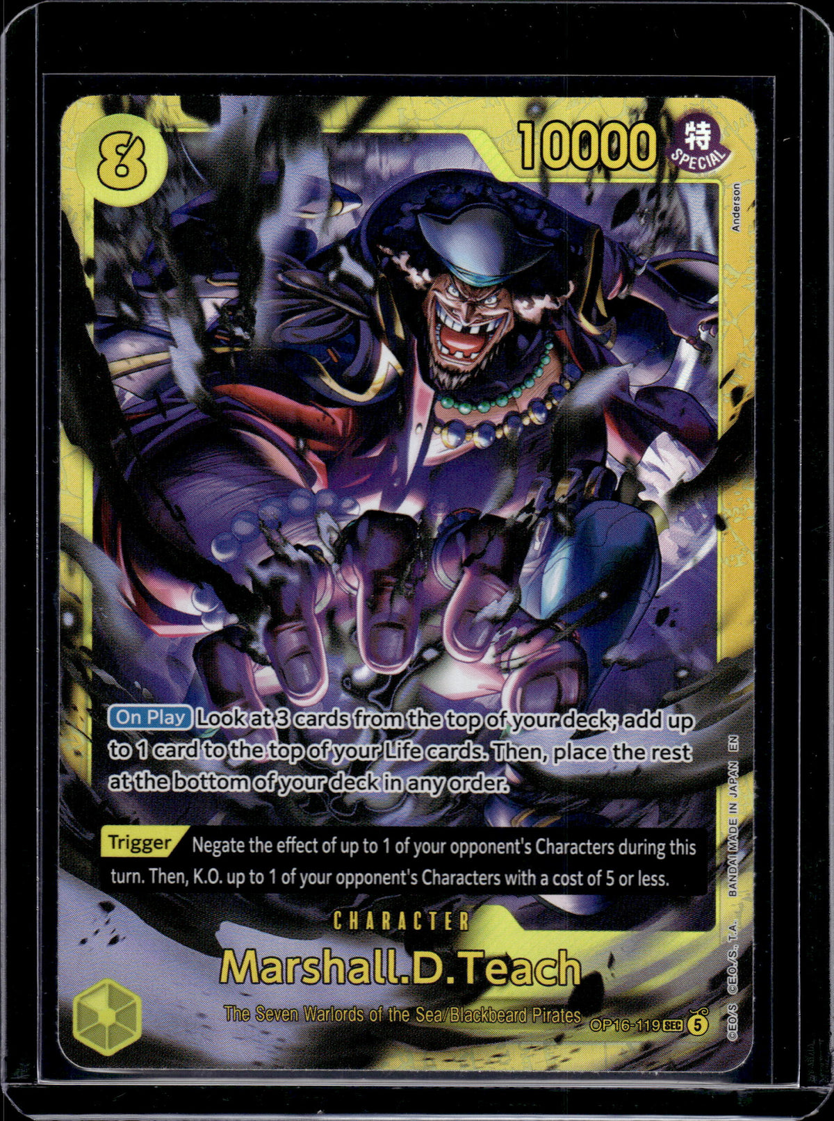 HL-INV Bandai One Piece The New Emperor Marshall.D.Teach Secret Rare #OP16-119
