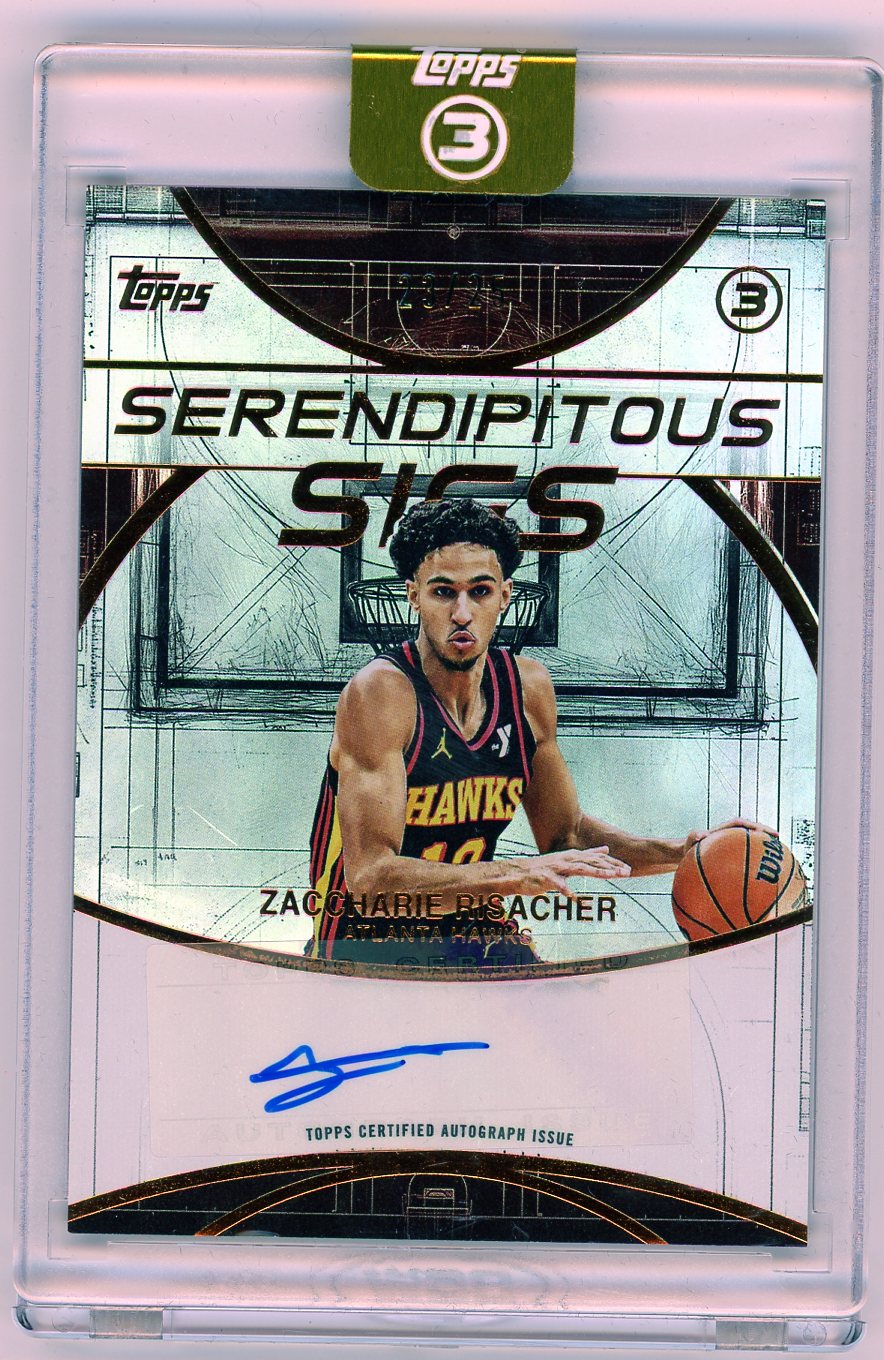 2026 Topps 3 Basketball Serendipitous Sigs Zaccharie Risacher #SS-ZR /25 Auto