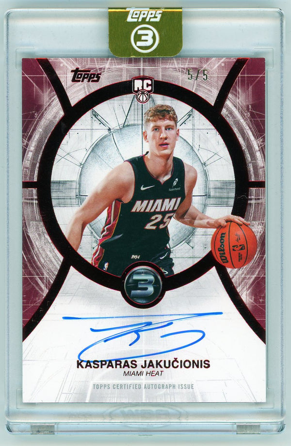 2026 Topps 3 Basketball Rookie Autographs Kasparas Jakucionis #RA-KJ /5 Auto RC