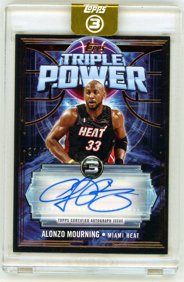 2026 Topps 3 Basketball Triple Power Alonzo Mourning #TP-AM /25 Auto
