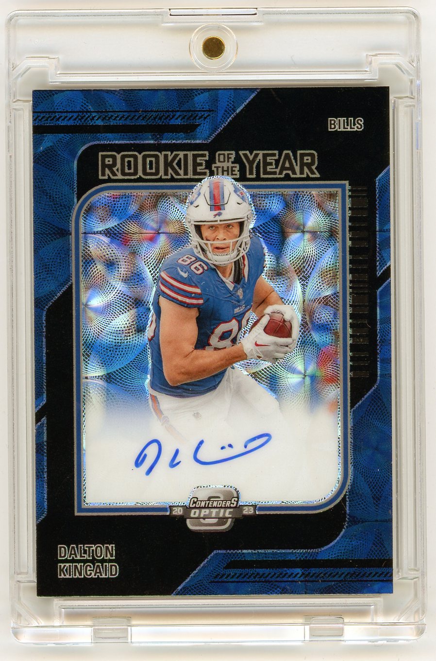2023 Panini Contenders Optic Dalton Kincaid #ROY-DC Blue Scope /25 Auto