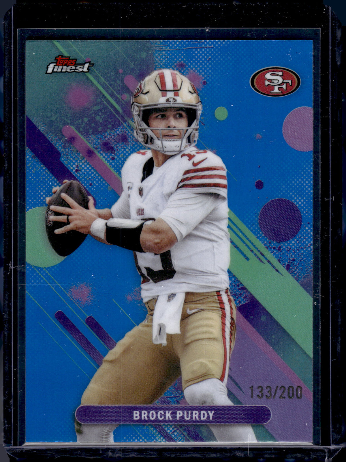 2025 Topps Finest Brock Purdy #65 Blue Refractor /200