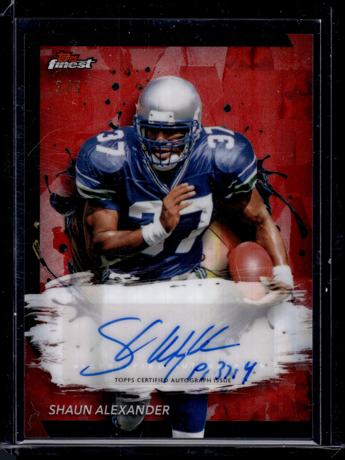 2024 Topps Finest Authograph Shaun Alexander #FA-SA Red Refractor /5 Auto