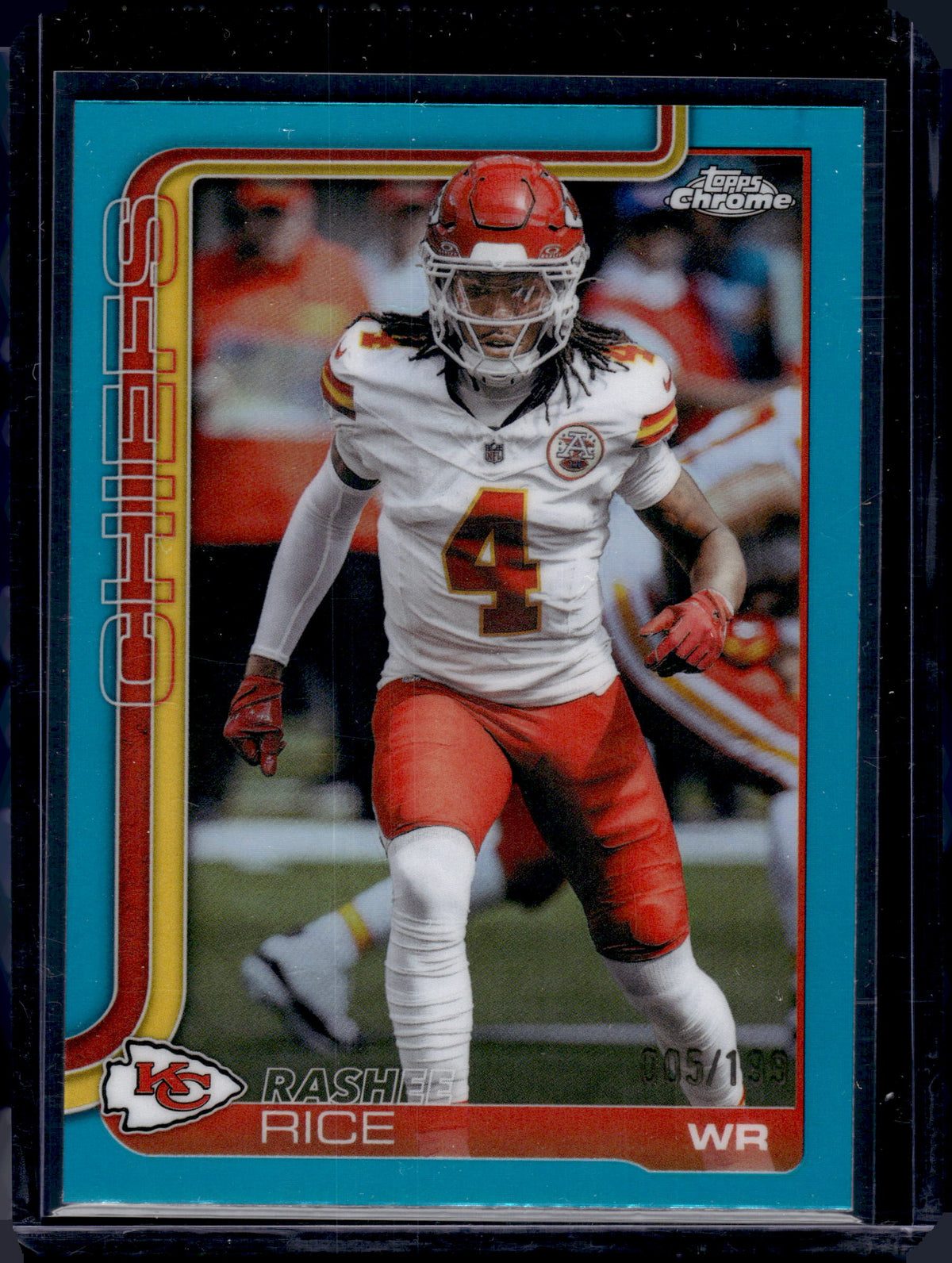 2025 Topps Chrome Rashee Rice #147 Aqua Refractor /199