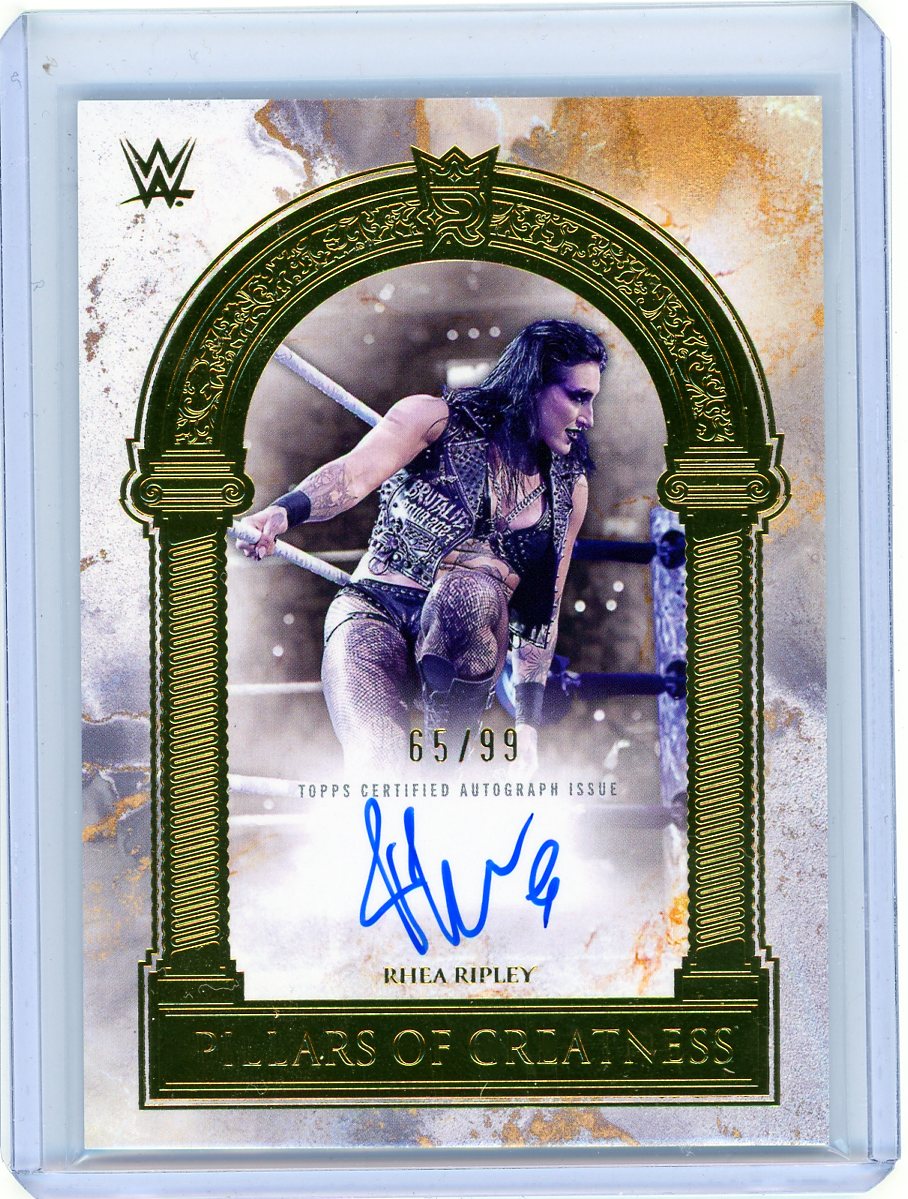 HL-P01 2025 Topps Royalty WWE Pillars of Greatness Auto Rhea Ripley #PGS-RRI /99