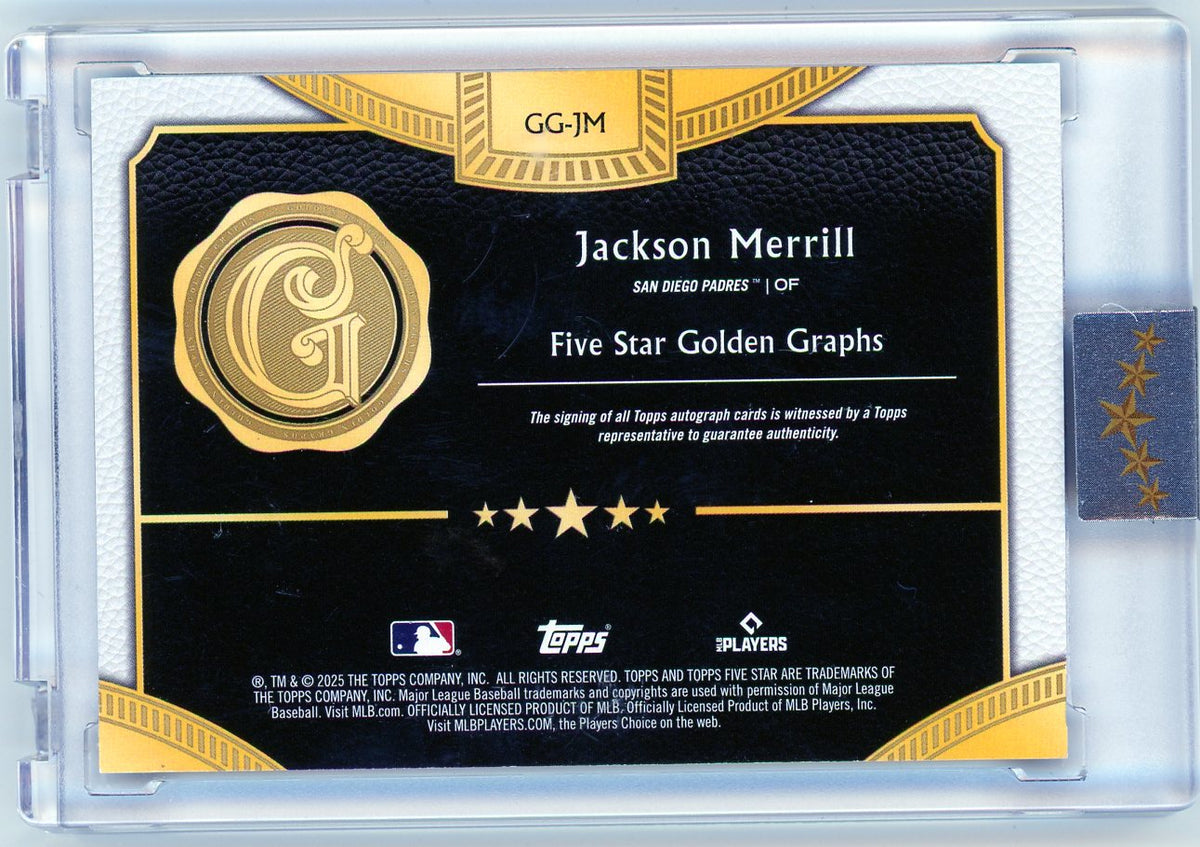 HL-P02 2025 Topps Five Star Golden Graphs Jackson Merrill #GG-JM /20