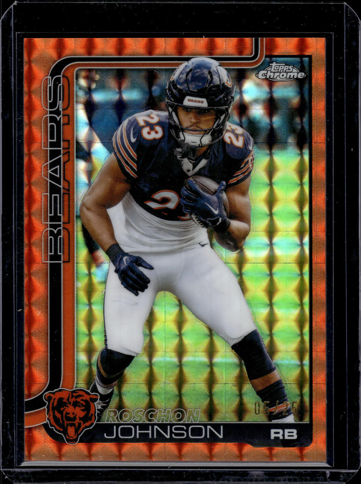 2025 Topps Chrome Roschon Johnson #55 Orange Geometric Refractor /25