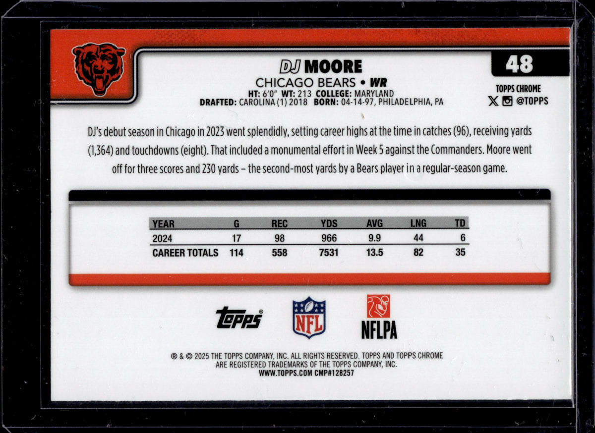 2025 Topps Chrome DJ Moore #48 Aqua Refractor /199