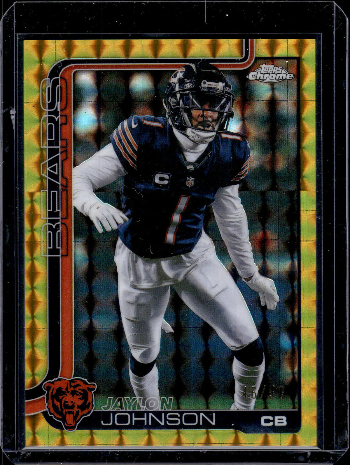 2025 Topps Chrome Jaylon Johnson #57 Gold Geometric Refractor /50