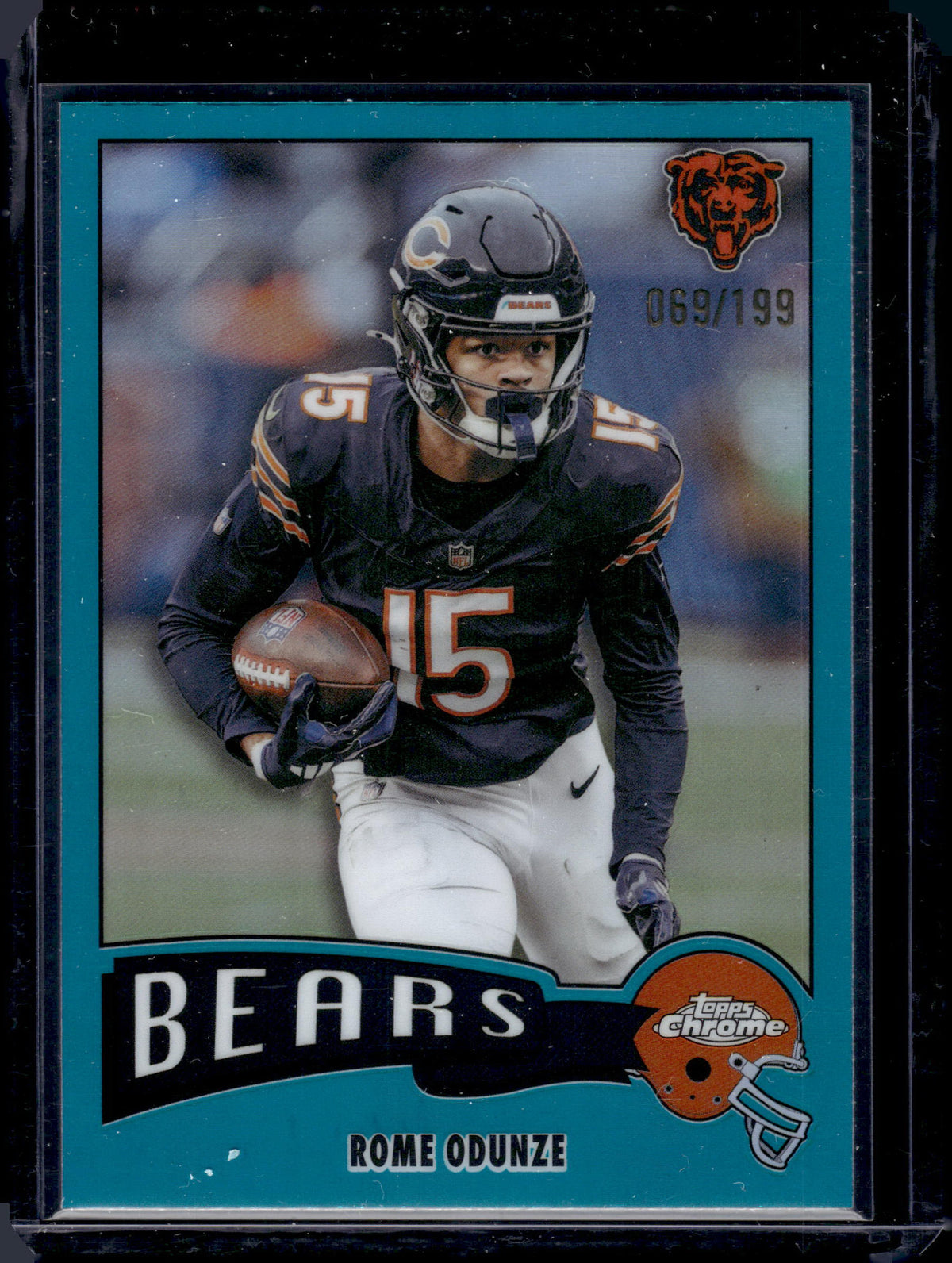 2025 Topps Chrome Rome Odunze #1975-6 Aqua Refractor /199