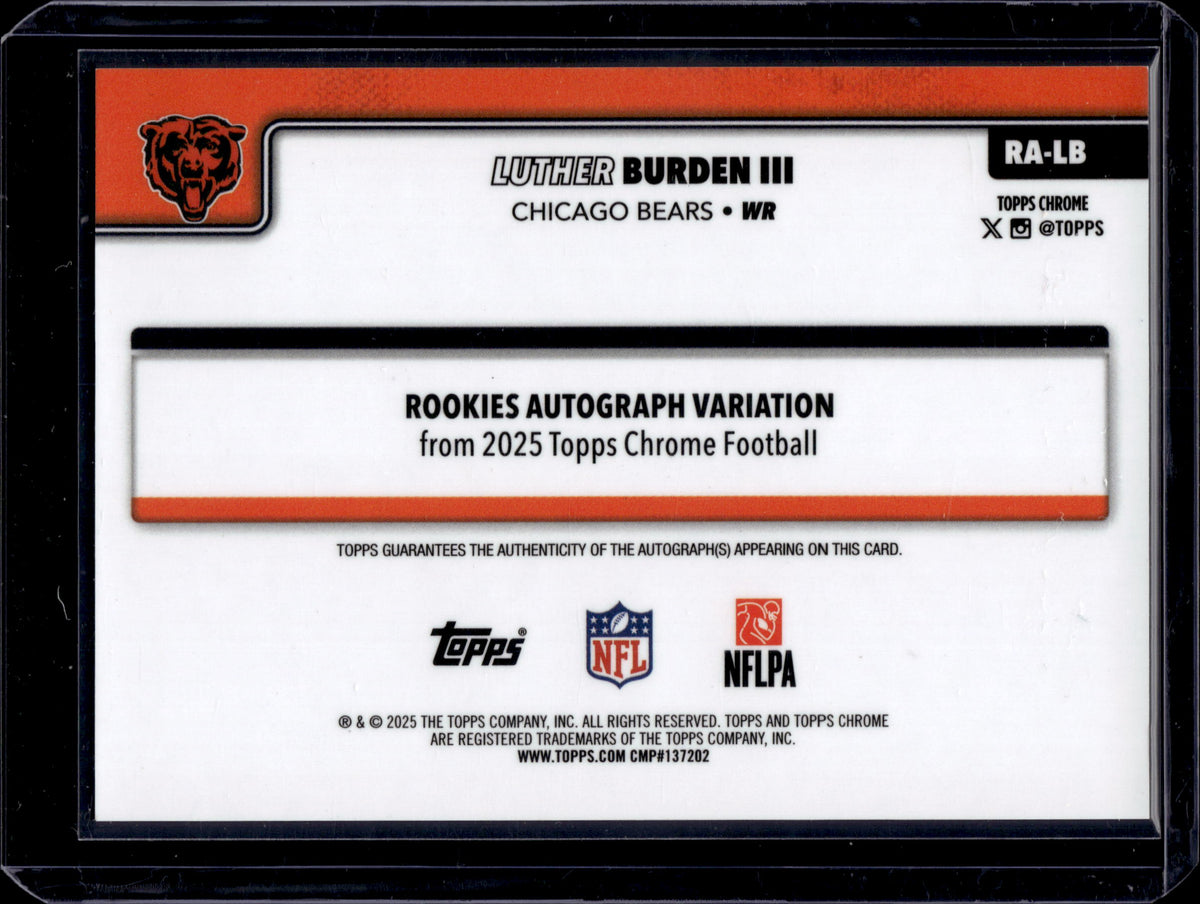 2025 Topps Chrome Luther Burden III #RA-LB Black Refractor /10 RC