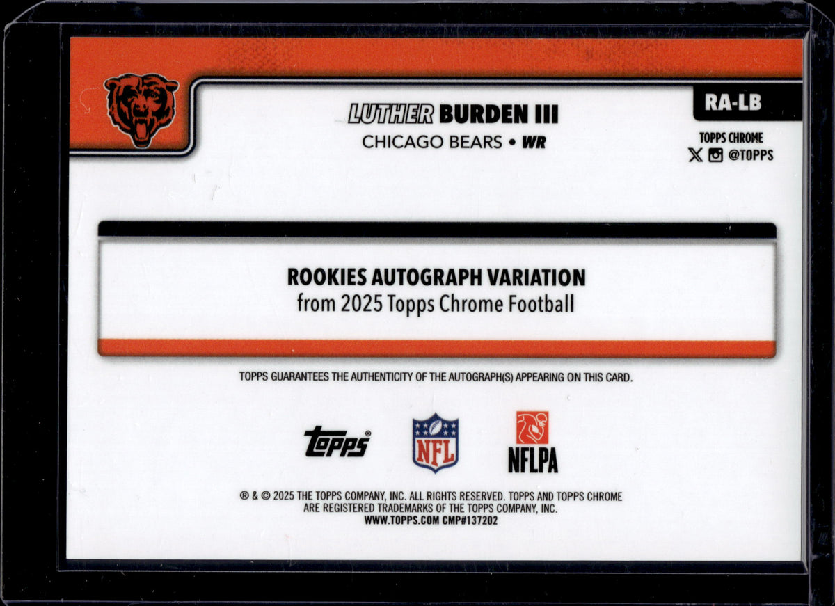 2025 Topps Chrome Luther Burden III #RA-LB Purple Geometric /75 Auto RC