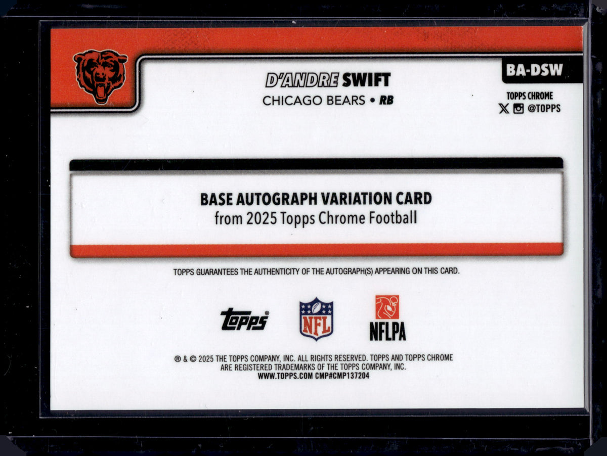 2025 Topps Chrome D'Andre Swift #BA-DSW Gold Geometric Refractor /50 Auto