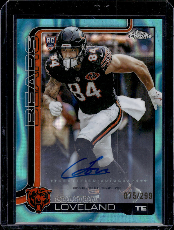 2025 Topps Chrome Colston Loveland #RA-CL Aqua Lava /299 Auto RC