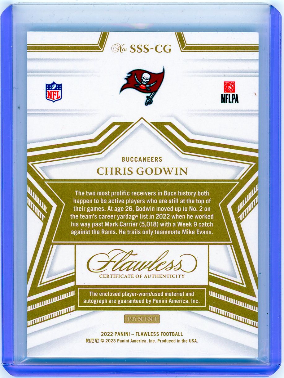 HL-P02 2023 Panini Flawless Football Chris Godwin #SSS-CG /20 Star Swatch Sign