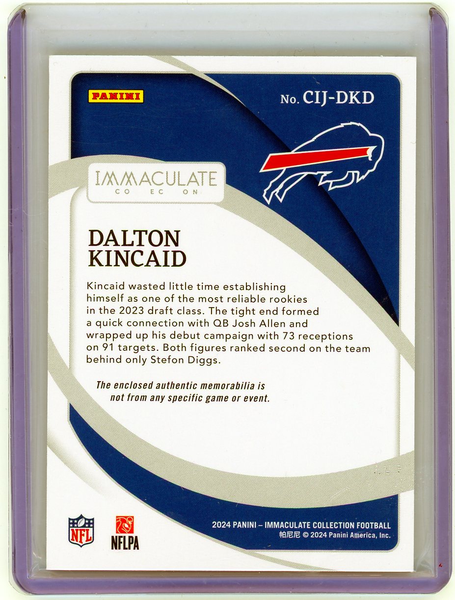 HL-P02 2024 Panini Immaculate Collection Immaculate Dalton Kincaid #CIJ-DKD /99