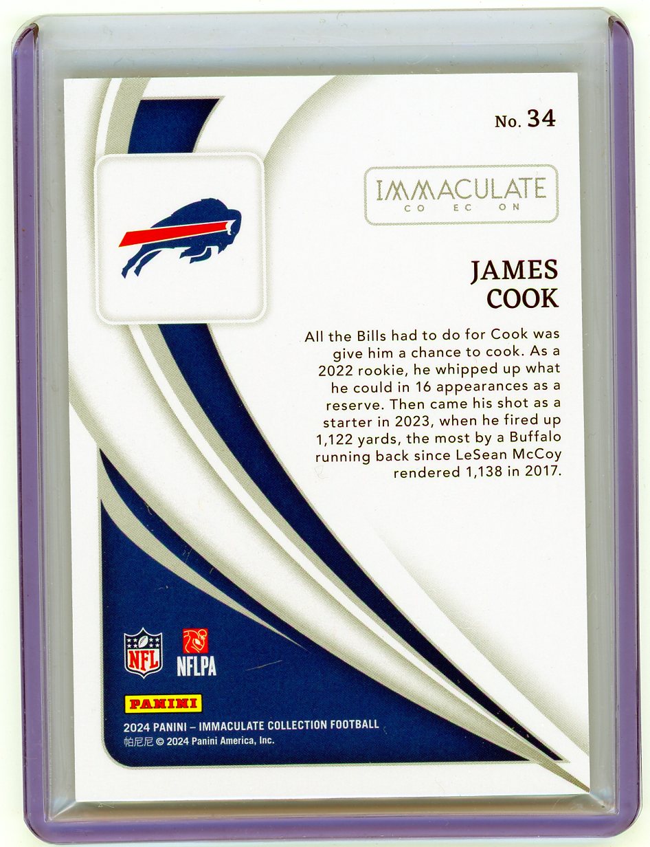 HL-P02 2024 Panini Immaculate Collection James Cook #34 /65