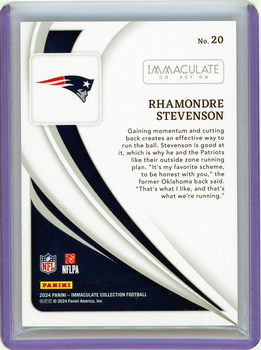 HL-P02 2024 Panini Immaculate Collection Football Rhamondre Stevenson #20