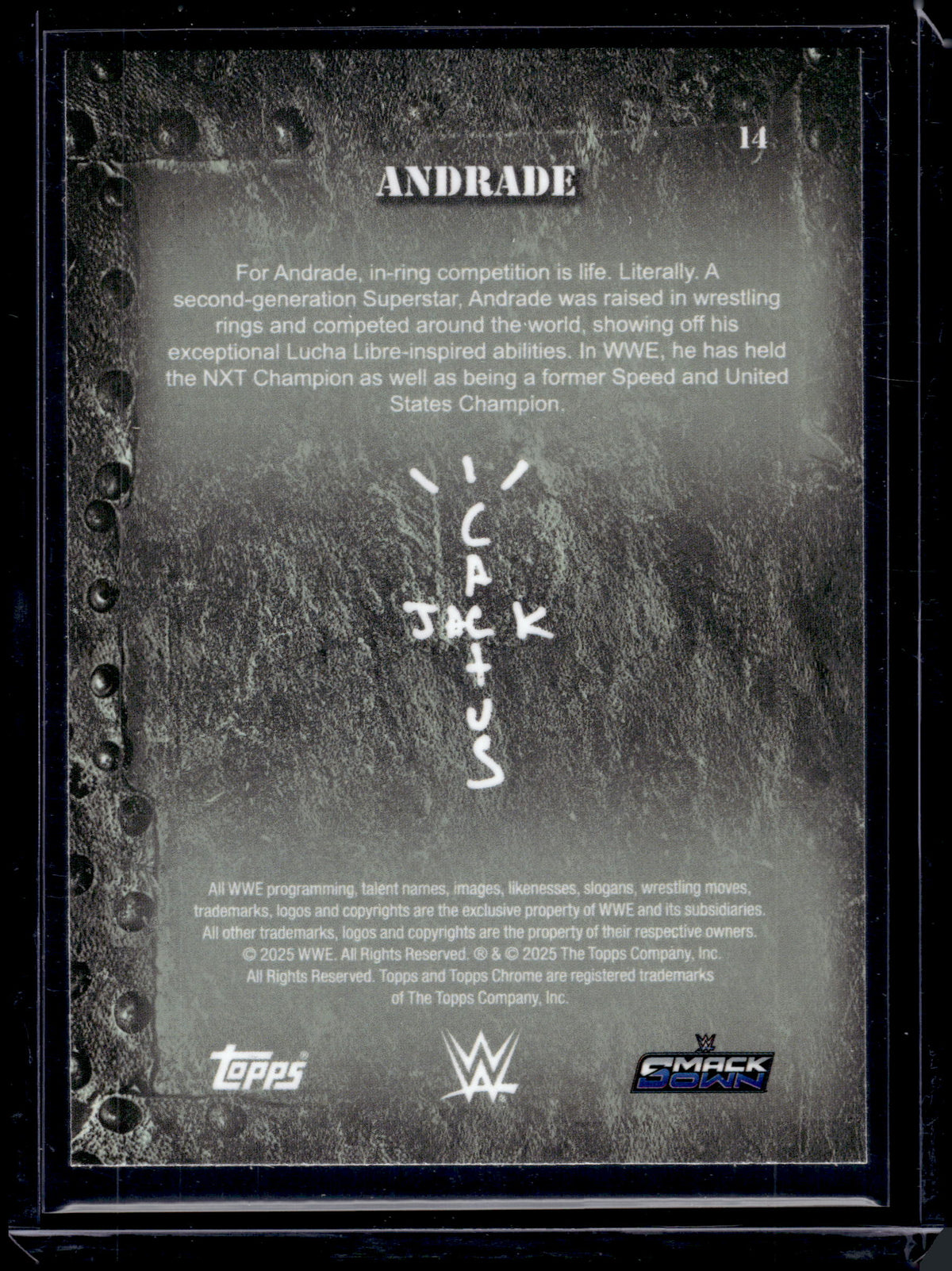 HL-P06 2025 Topps Chrome WWE Andrade #14 Purple Refractor
