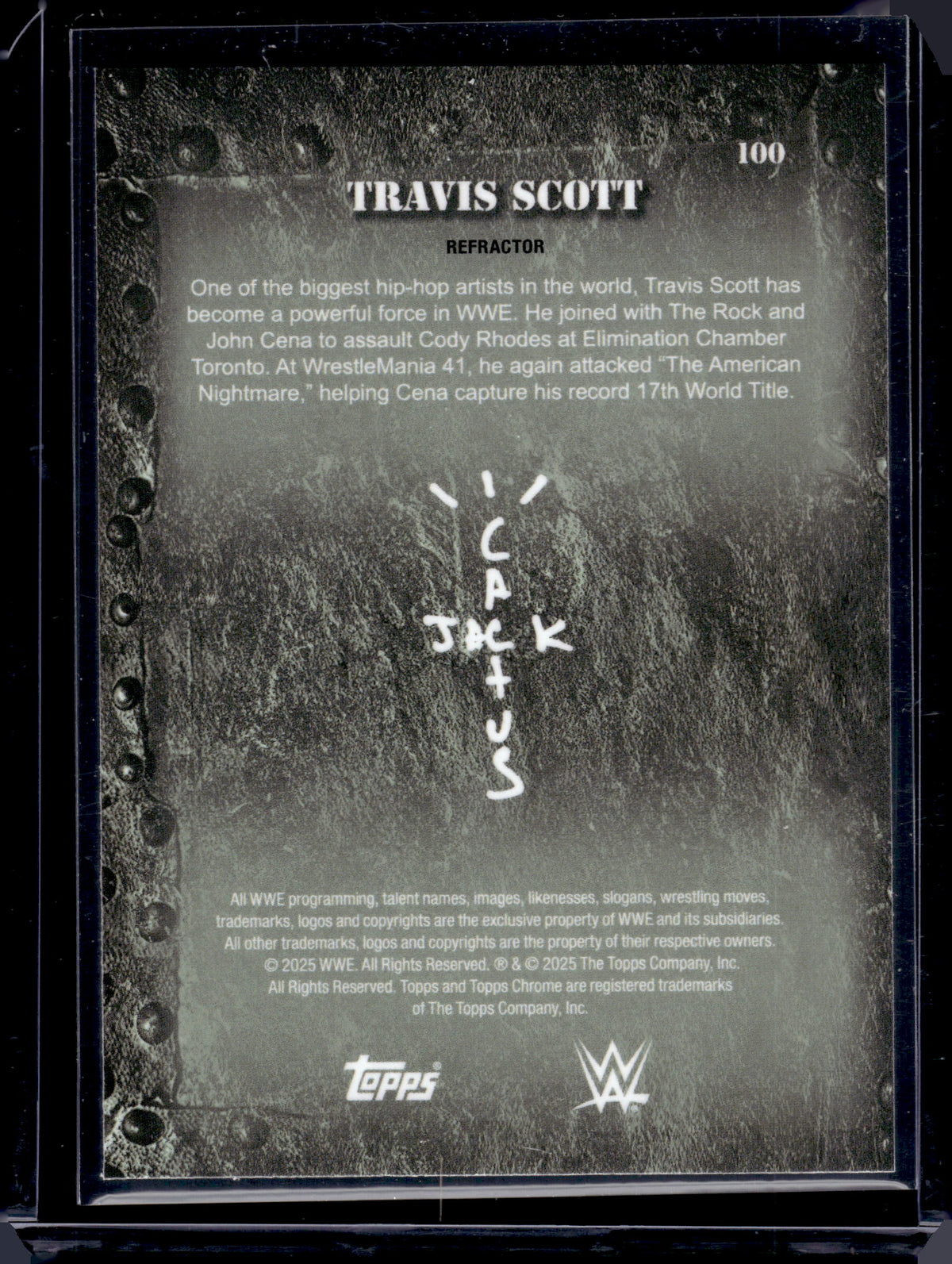 HL-P06 2025 Topps Chrome WWE Travis Scott #100 Refractor