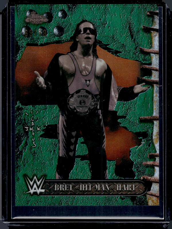 2025 Topps Chrome WWE Bret Hart #62 Green /99