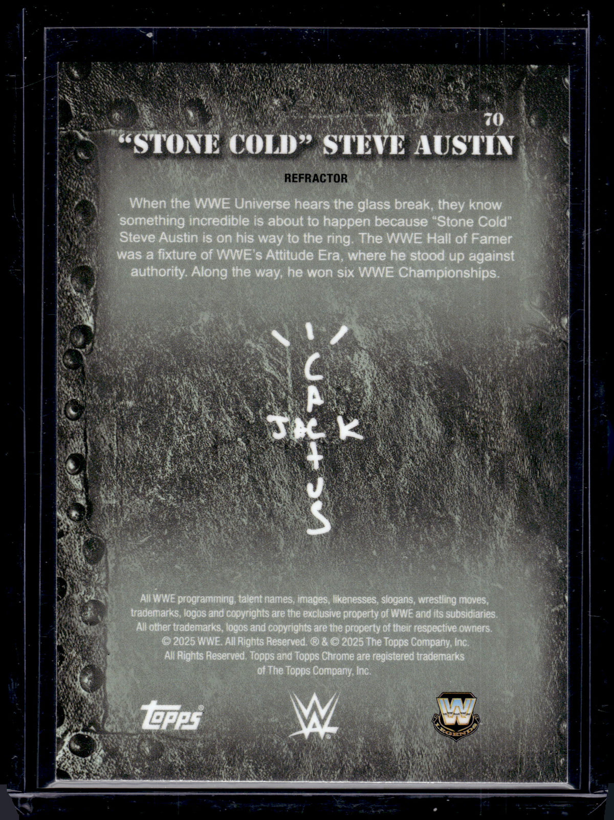 HL-P06 2025 Topps Chrome WWE Cactus Jack Stone Cold Steve Austin #70 Refractor
