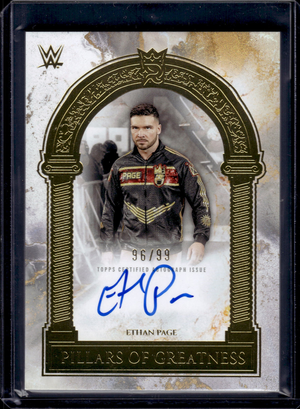 HL-P01 2025 Topps Royalty WWE Pillars of Greatness Sign Ethan Page #PGS-EPA /99