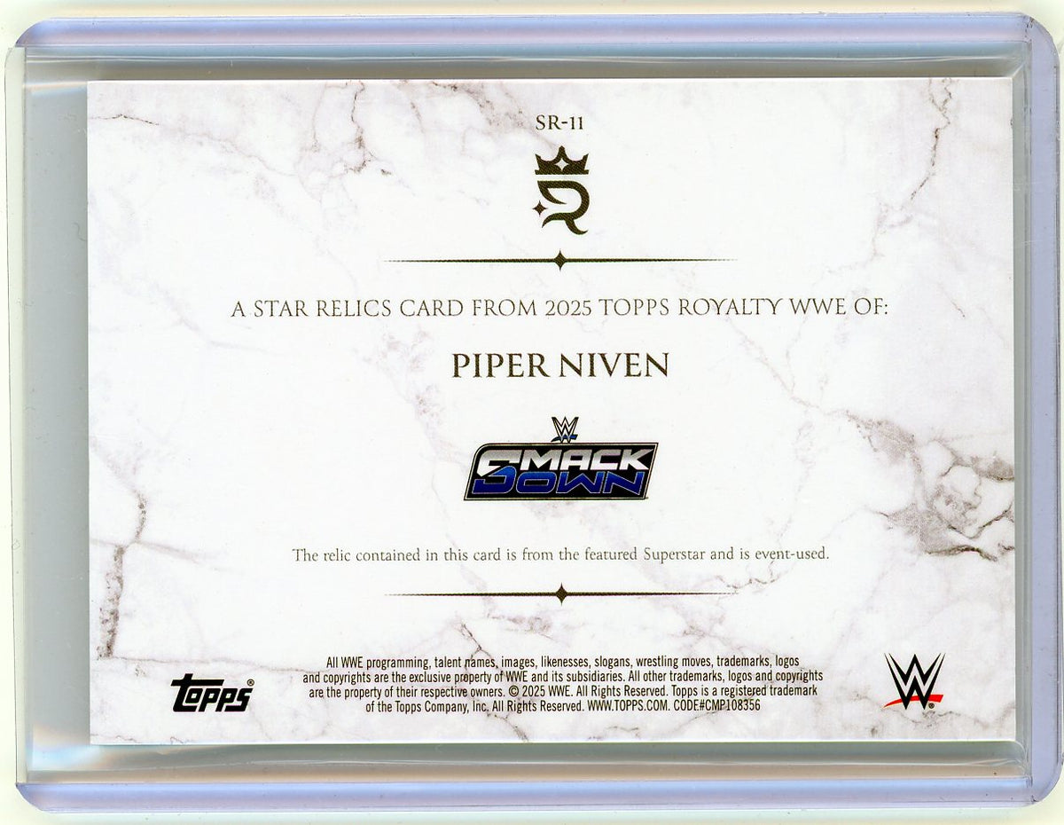 HL-P01 2025 Topps Royalty WWE Star Piper Niven #SR-11 /50 Event-Used Relic