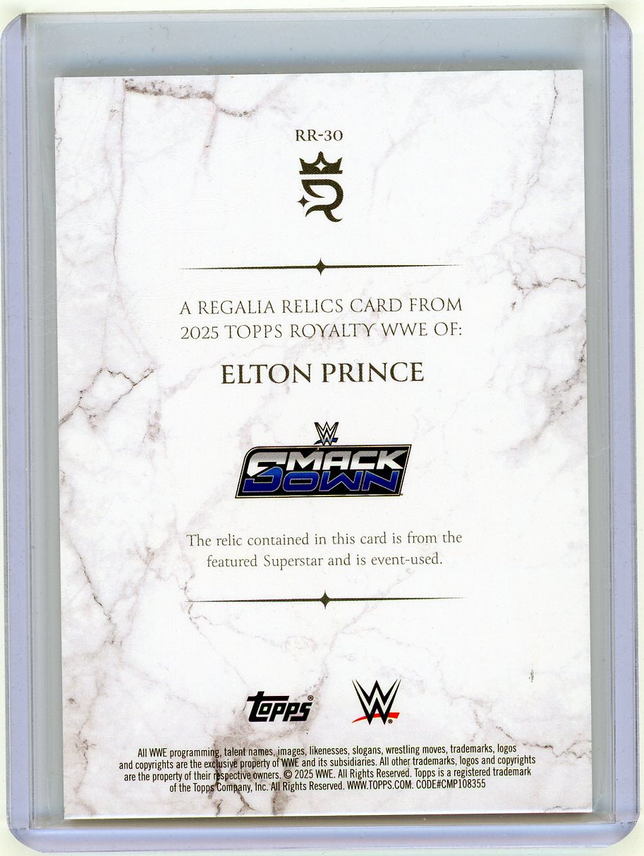 HL-P01 2025 Topps Royalty WWE Regalia Relics Elton Prince #RR-30 /25 Dual Relic