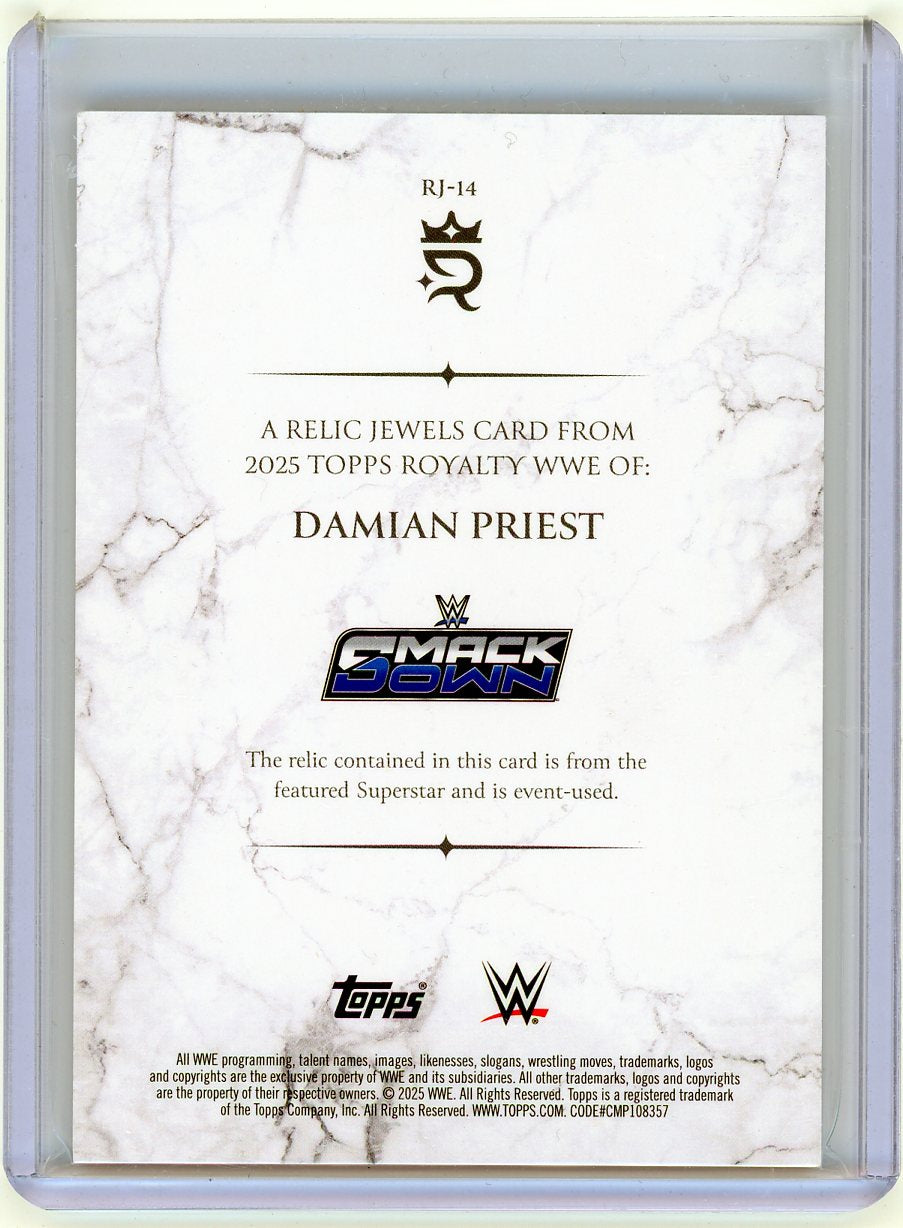 HL-P01 2025 Topps Royalty WWE Damian Priest #RJ-14 /25 Event-Used Relic