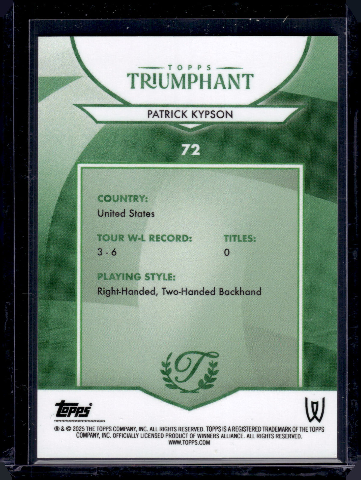 HL-P06 2025 Topps Triumphant Patrick Kypson #72 /50