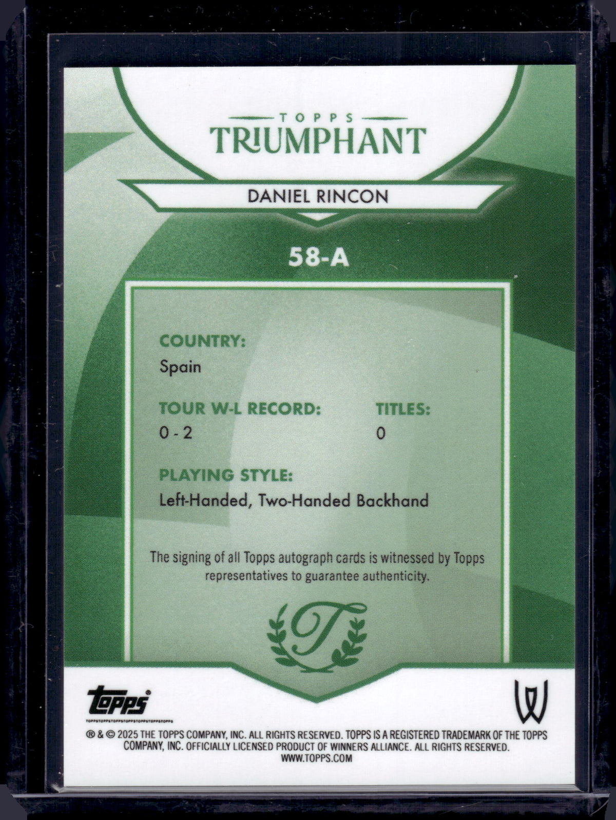 HL-P06 2025 Topps Triumphant Daniel Rincon #58-A /99