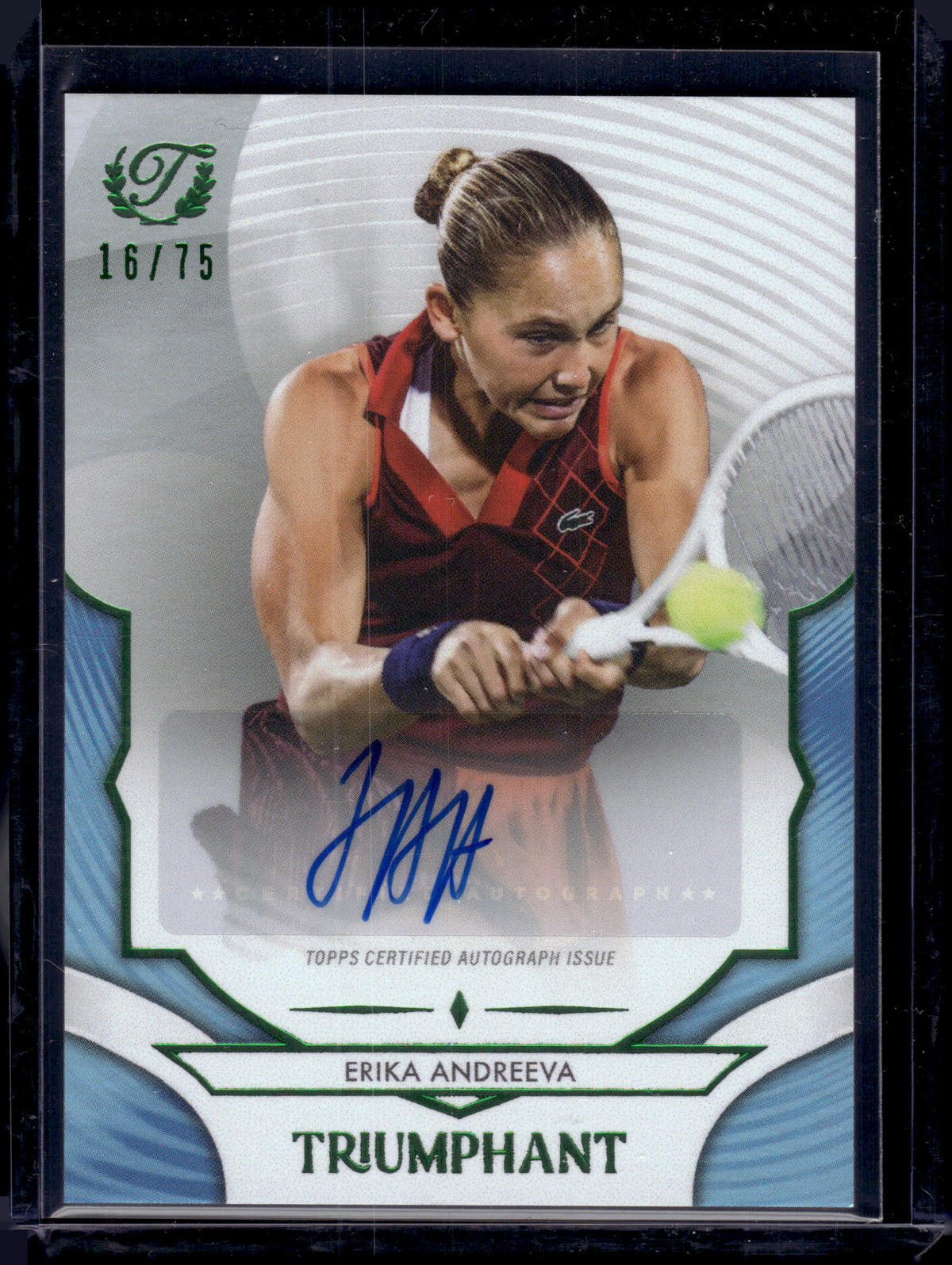 HL-P06 2025 Topps Triumphant Erika Andreeva #59-A Green /75